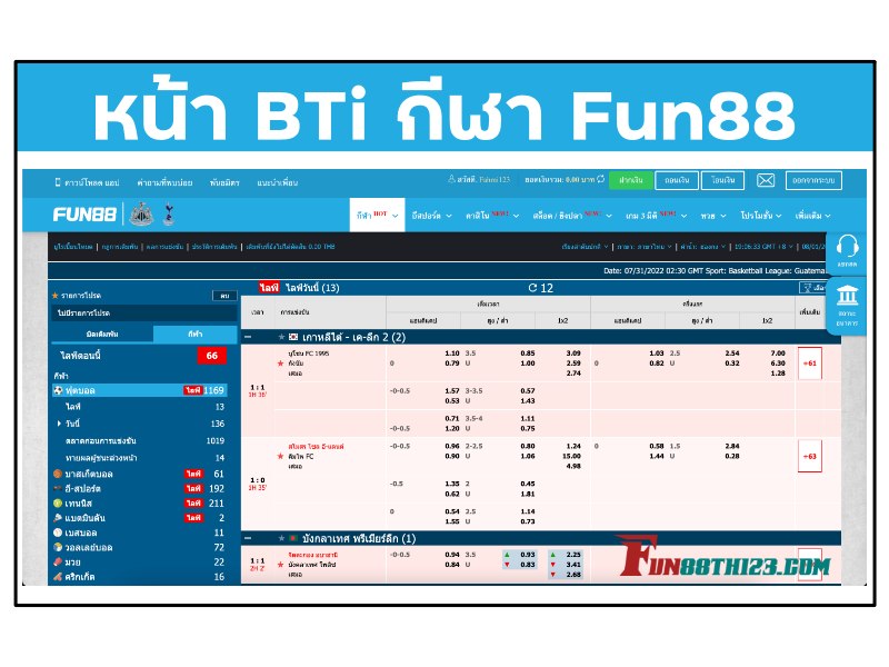 วิธีการเล่น BTi กีฬา Fun88 ที่ต้องเข้าใจก่อนเริ่มเดิมพัน วิธีการเล่น BTi กีฬา Fun88