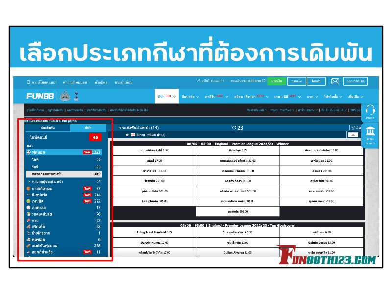 วิธีการเล่น BTi กีฬา Fun88 กับตัวเลือกเดิมพันที่หลากหลาย วิธีการเล่น BTi กีฬา Fun88