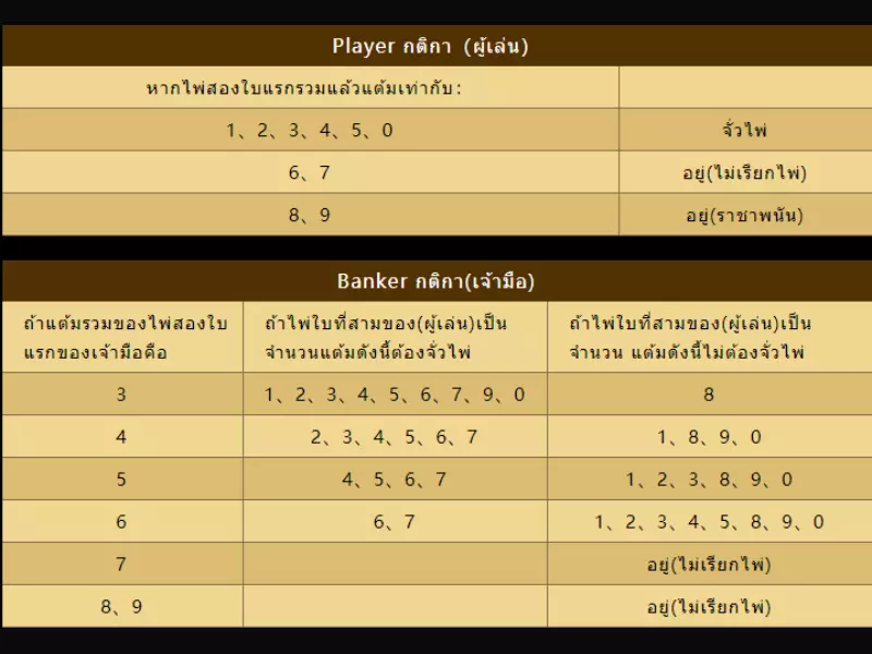 บาคาร่า กติกาที่ควรรู้ก่อนเริ่มเล่น บาคาร่า